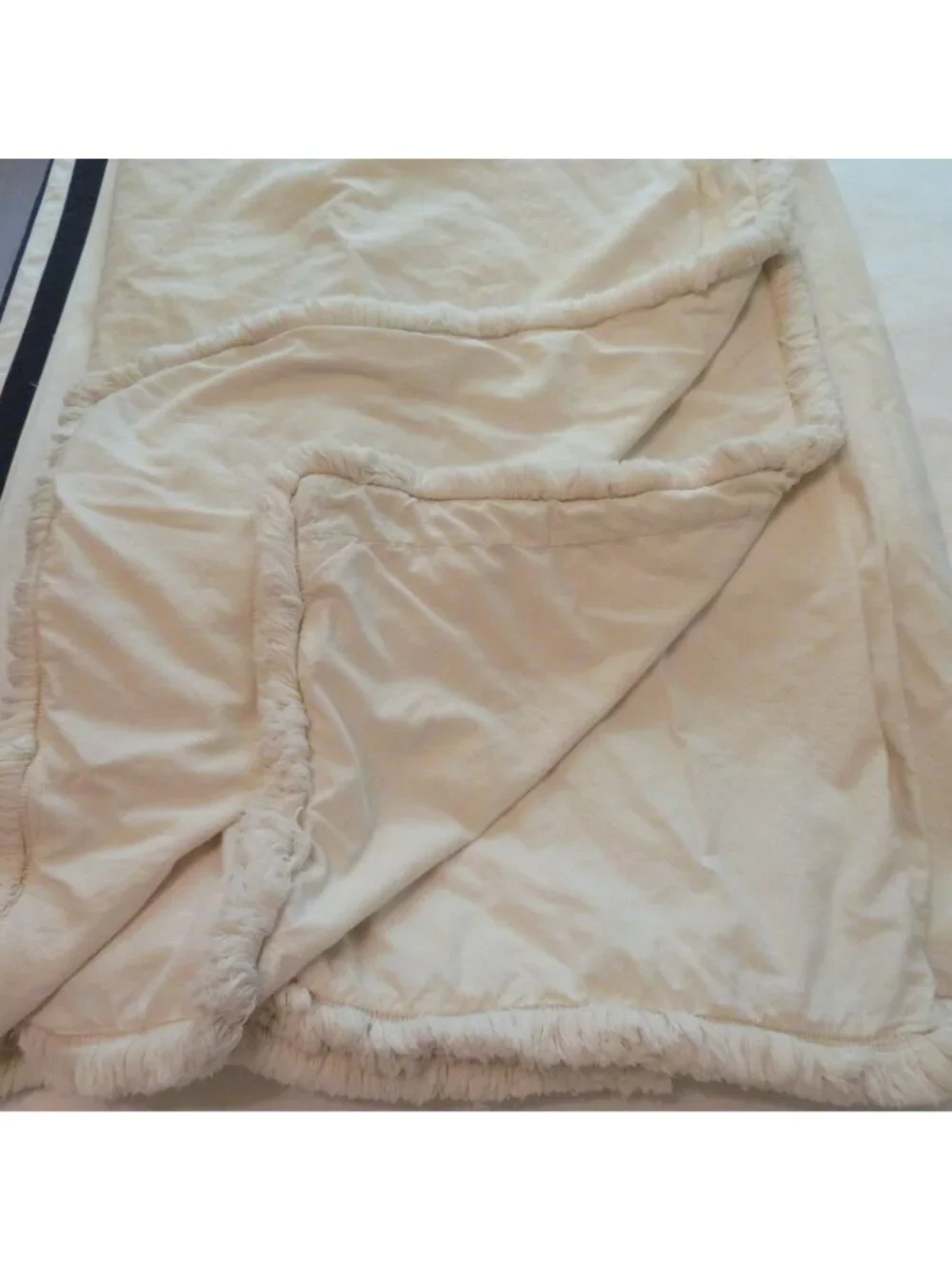 Vintage Full/Queen Cotton Duvet Cover Chenille Fringe Detail Zip 90